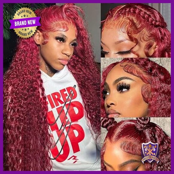 13x6 Lace Front Wig Human Hair Deep Wave 180 Density 30 Inch